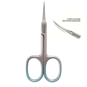 Gradient Pink Curved Stainless Steel Scissors Multi Purpose Beauty Tool for Eyebrows Nails and Makeup Care Non Slip Grip