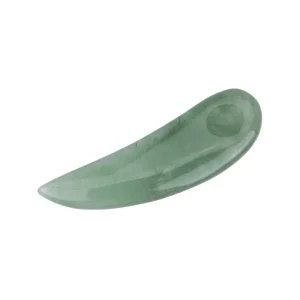 Green Aventurine Jade Cream Spatula Spoon Polished Gemstone Facial Cosmetic for Eye Skin Care Portable Makeup Tool