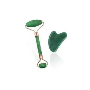 Green Gua Sha Board Facial Massage Stone Natural Jade Roller Massager Facial Lifting Scraper Neck Anti Wrinkle Tool