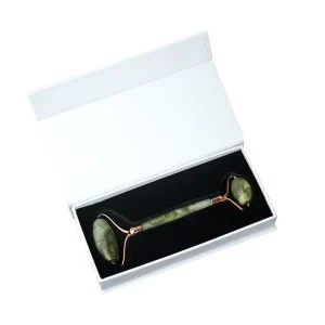 Green Gua Sha Stone and Jade Facial Roller Set Natural Face Lifting Roller Guasha Massager