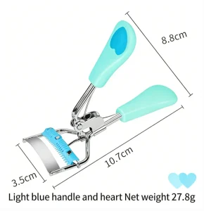 Green Plastic Manual Comb Eyelash Curler Heart Shaped Fan Wide Angle Edge Clip Curly False Eyelashes Auxiliary Tool Model A4-04