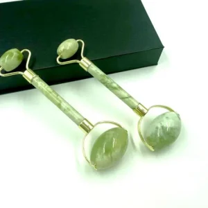 Green Xiuyan Jade Roller Gua Sha Facial Massager Set Natural Anti Aging with Customizable Packaging