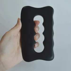 Guasha Facial Massager Bian Stone Gua Sha Tools Scraping Board Massage Board Face Tool with Musical Function Black
