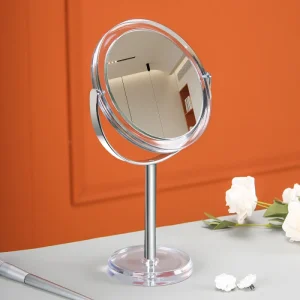 HD Double Face European Makeup Mirror Simple Free Standing Desktop Mirror 1x 7x Magnifying Mirror