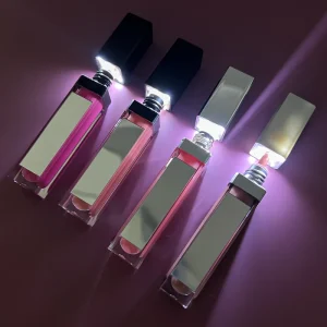 HEXUE Custom logo and Packaging Lip Gloss Bulk 6.5ml Liquid Lipstick With Led Light and Mirror Private Label
