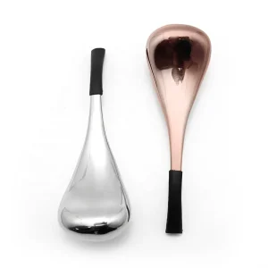Hand Held Rose Gold Stainless Steel Facial Ice Roller Wrinkle Removing Skin Tightening Cryo Freeze Massage Spoon Waterproof Face