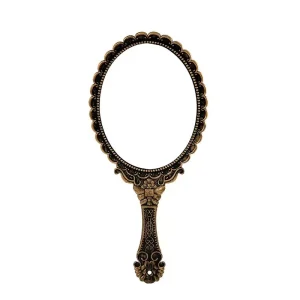 Handheld Makeup Mirror Portable Handle Easy to Carry Cute Small Mirror