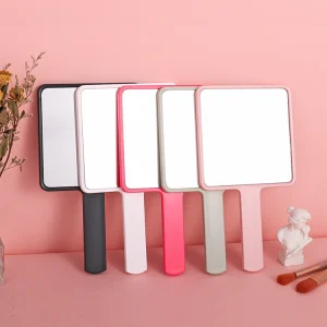 Handheld Makeup Mirror with Handle for Girls