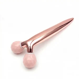 Handheld Rose Quartz Jade Roller Beauty Facial Massage Roller 3D Lantern Jade Roller