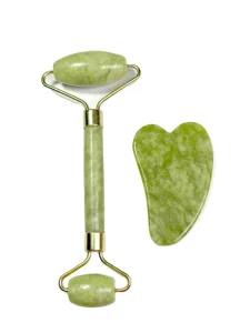 Handheld White Green Quartz Jade Stone Roller Beauty Facial Massage Rose Roller for Face Face Lift Portable