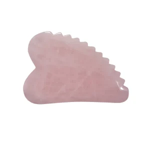 Handmade Heart Shaped Rose Quartz Polished Gua Sha Facial Lifting Tool Smooth Edges Body Massage Face Roller