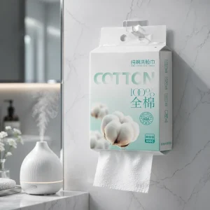 Hanging Facial Towel 100% Cotton Thick & Soft Disposable Household Eco Friendly 20x20cm for Face Washing and Makeup Removal