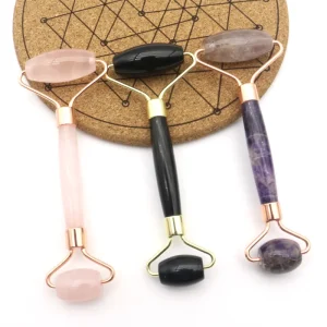 Healing Crystal Crafts Natural Crystal Stone Handmade Face Roller Massage Stool for Health