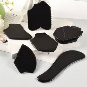 Health Care Facial Massage Equipment Natural Black Stone Scraping Board