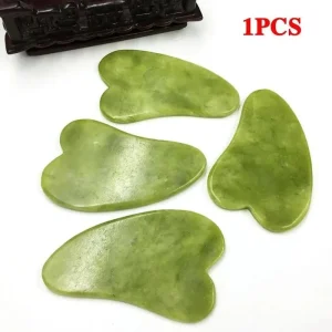 Heart Shape Green Jade Aventurine Guasha Board Face Lift Commercial & Home Use 100% Natural Jade Stone Scraping Massage Tool