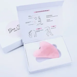 Heart Shape Jade Roller Gua Sha Set Natural Stone Pink Rose Quartz Model 002 Face Lift for Commercial Home Use