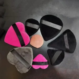 Heart Shape Mini Big Powder Puff Cosmetiquera Free Sample Face Soft Makeup Powder Puff Velvet Sponge