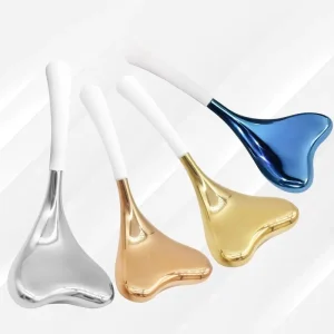 Heart Shape Stainless Steel Ice Globe Face Lifting Gua Sha Spoon Colding Facial Massager Roller