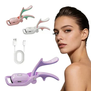 Heated Eyelash Curler Electric Eyelash Curler Rechargeable Lash Curler With Ergonomic Handle and Arc Design