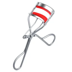 Heated Eyelash Curler Wide Edge Stainless Steel Tool with Silicone Replacement Pads for Cosmetic Use