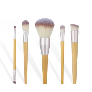 High Quality 5-Piece Bamboo Handle Makeup Brush Set Large Makeup Brush Set Professional Makeup Brush Set