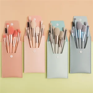 High Quality 8 Pcs Cute Mini Make up Brushes Custom Logo Kit Professional Small Luxury Travel Makeup Cosmetic Brush Set With Bag