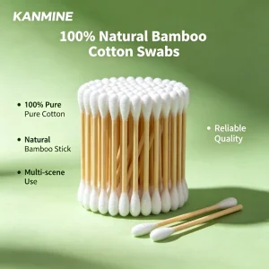 High Quality Bamboo Stick Cotton Swab 100% Cotton Bud for Baby Care Cosmetic Makeup Application Eco Friendly Sterile
