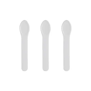 High Quality Beauty Glazed Mini White Plastic Customized Size Spoons Scoop for Cosmetics Facial Mask Spatula Makeup