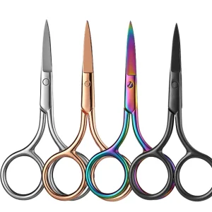 High Quality Black Stainless Steel Straight Blade Right Handed Makeup Scissors Small Head Nose Hair Eyebrow Trimmer Safe Stylish