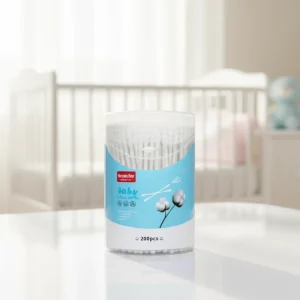 High-Quality Cotton Baby Swabs with Soft Spiral Tips for Newborn Care
