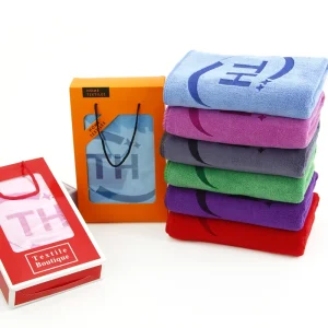 High Quality Custom Logo Microfiber Sports Towel Absorbent Quick Dry for Golf Yoga Gym Face Bath Towels Solid Pattern