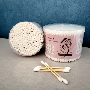 High Quality Double Headed Cotton Bud Boxed Five Pointed Star Multifunctional Bamboo Makeup Ear Cleaning Cotton Swab