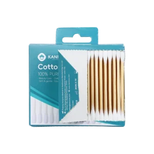 High Quality Ear Clean Cotton Bud 100pcs Bamboo Stick Cotton Swab with Side opening Paper Box