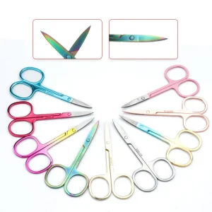High Quality Multi Purpose Stainless Steel Eyebrow Scissors Straight Tip Beauty Scissors for Salon and Home Use