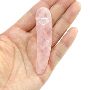 High Quality Pink Jade Eye Massage Spoon Rose Quartz Cosmetic Spoon Eye Cream Makeup Scoop Facial Mask Spatula for Eye Relief