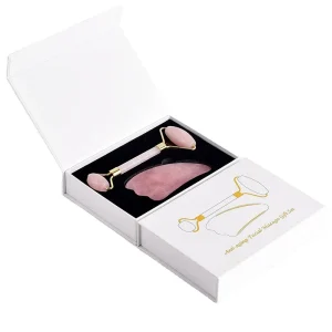 High Quality Premium Jade Roller Small Amethyst Massage Gua Sha Face Roller Tool Rose Quartz Facial Beauty Gift Set Made China