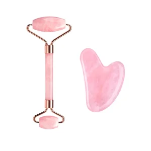 High Quality Pure Natural Rose Quartz Jade Roller Face Care Tool for Whitening Gua Sha Stone Massager Popular Among Users