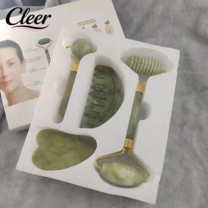 High Quality Serpentine Jade Massage Kit with Comb for Professional Salon Care