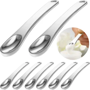 High Quality Small Customized Face Cream Spoon Scoop Metal Gold Mini Luxury Logo Stainless Steel Magnetic Cosmetic Spatula