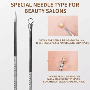 High Quality Stainless Steel Acne Needle Blackhead Remover Tool Pimple Extractor Comedone Remover for Acne Treatment