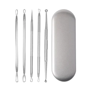 High Quality Stainless Steel Acne Needle Tool Set Customized Professional Blackhead Remover Acne Treatment Safety Pore Cleaner