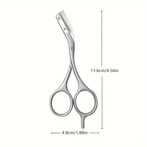 High Quality Stainless Steel Silver Makeup Eyebrow Scissors and Shaping Trimmer Tools OEM Brand