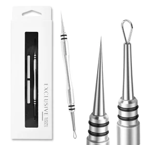 High quality Stainless Steel Blackhead and Whitehead Extractor Tool for Nose Use with Acne Needles