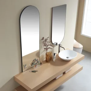 Home Decor LED Makeup Mirror with Touch Switch Wall Mounted Copper Design for Bathroom and Home Use