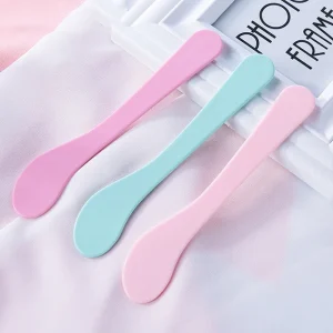 Homemade Cosmetic Cream Facial DIY Mask Spatula Plastic Face Spoon Spatula Silicone Brush Beauty Applicator Custom Labeling