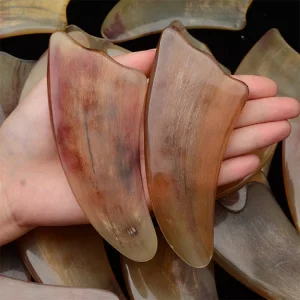 Horn Shape Gua Sha Face Neck Lifting Massager Tool Natural Horn Guasha for Facial Back Scraping Board Horn Massager