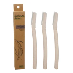 Hot Selling Eco Friendly Handmade Super Stainless Steel Eyebrow Trimmer Wheat Straw Plastic Razor