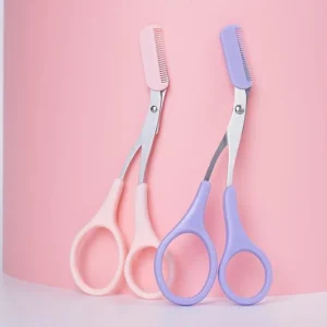 Hot Selling Eyebrow Trimming Scissors Sharp Cosmetic Shears with Comb for Personal Care Eyebrow Clippers