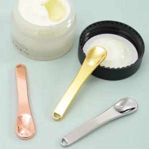 Hot Selling Golden Cosmetic Spatula Scoop High Quality Metal Face Eye Cream Spoon Beauty Makeup Facial Mask Spoon