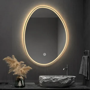 Hotel Bathroom Decoration Intelligent Luminous Mirror Customized Irregular LED Makeup Mirror Wall Decoration